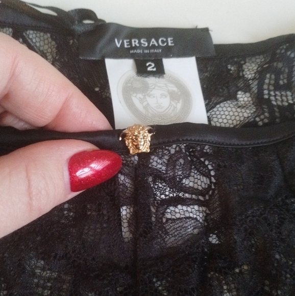 NWT VERSACE BAROCCO LACE DETAIL HIGH WAISTED BRIEFS sz Small - Picture 3 of 5
